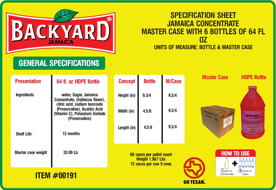 backyard beverages nutritional information