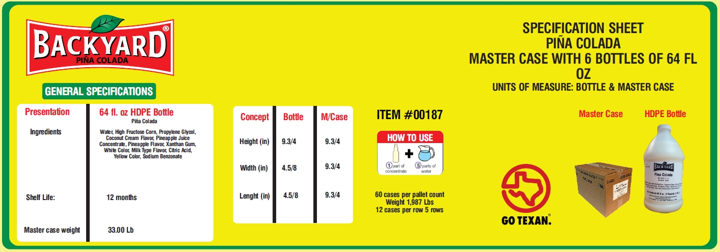 backyard beverages nutritional information